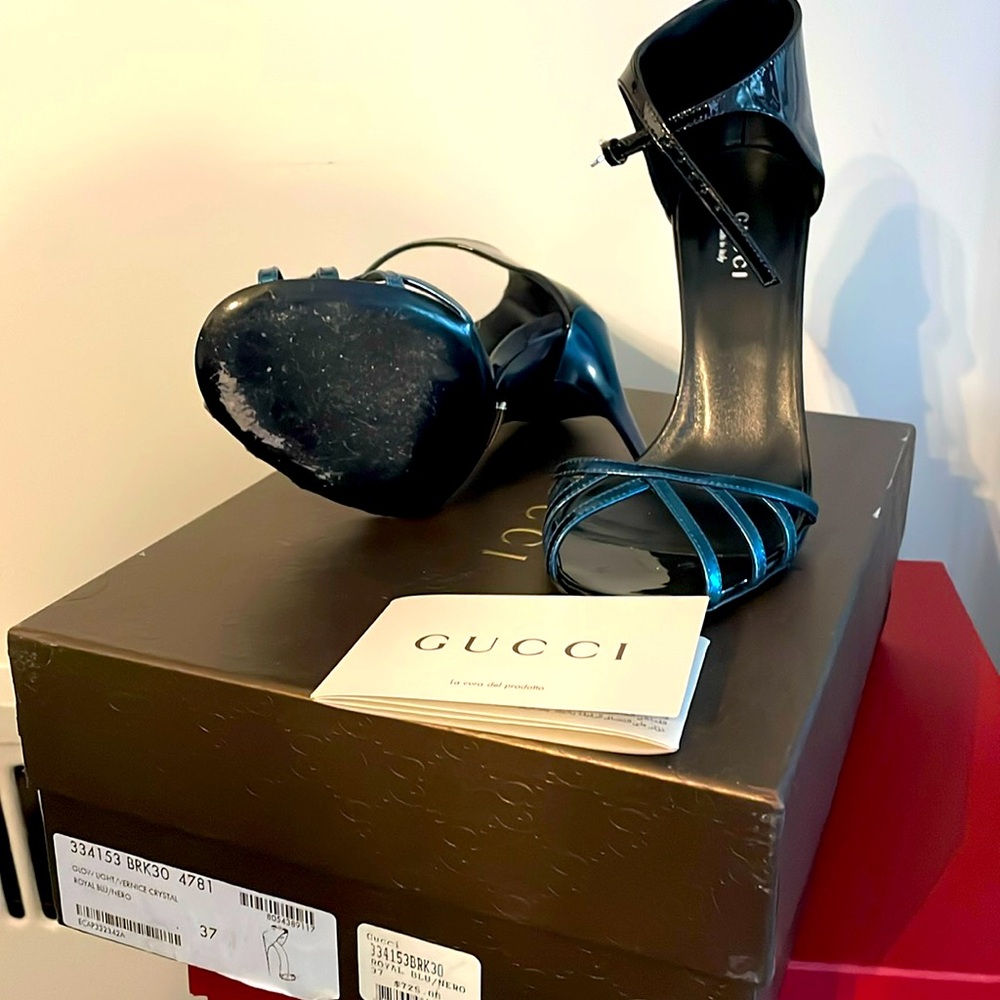 Gucci Royal Blue Nero Stiletto Size 37